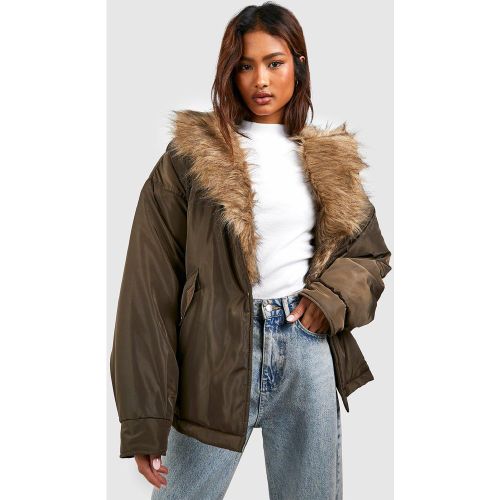 Tall" - Parka À Bordure En Synthétique - 38 - boohoo - Modalova