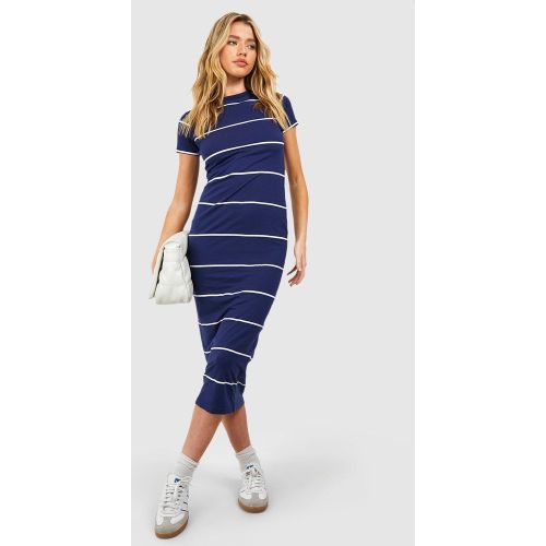 Robe Longue Rayée À Manches Courtes - S - boohoo - Modalova