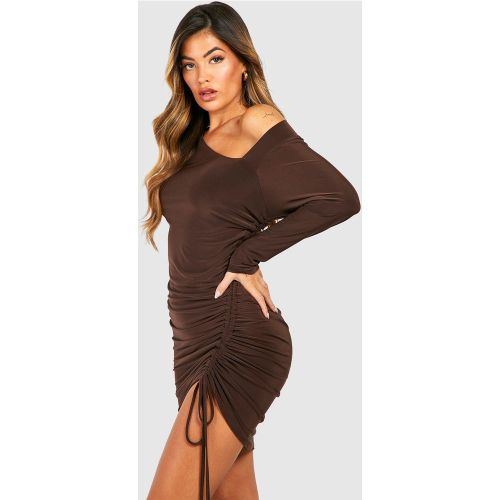 Robe Mi-Longue Asymétrique Froncée - 36 - boohoo - Modalova