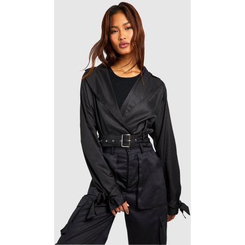 Tall" - Veste Biker Courte À Ceinture - 40 - boohoo - Modalova