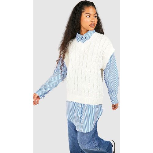 Petite" - Chemise En Maille Torsadée - L - boohoo - Modalova