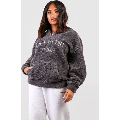 Grande Taille - Sweat À Capuche En Polaire À Col Zippé - 44 - boohoo - Modalova