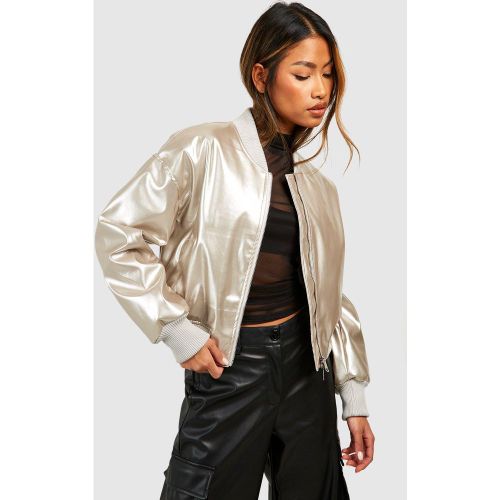 Bomber Court En Vinyle - 36 - boohoo - Modalova