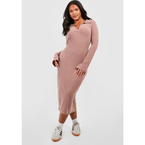 Grande Taille - Robe Mi-Longue Côtelée - 44 - boohoo - Modalova