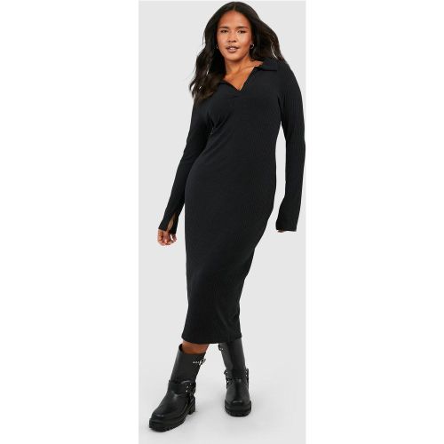 Grande Taille - Robe Mi-Longue Côtelée - 44 - boohoo - Modalova