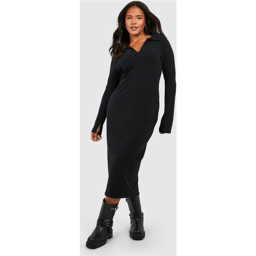 Grande Taille - Robe Mi-Longue Côtelée - 46 - boohoo - Modalova