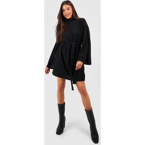 Robe Patineuse Côtelée À Col Roulé - 40 - boohoo - Modalova