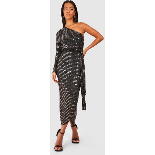 Petite" - Robe Mi-Longue Asymétrique À Ceinture - 38 - boohoo - Modalova