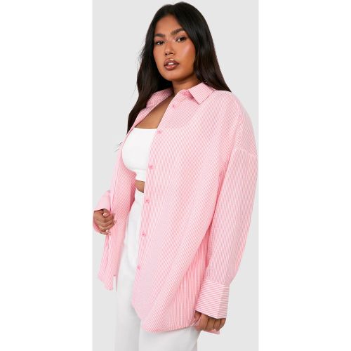 Grande Taille - Chemise Rayée Oversize - 44 - boohoo - Modalova