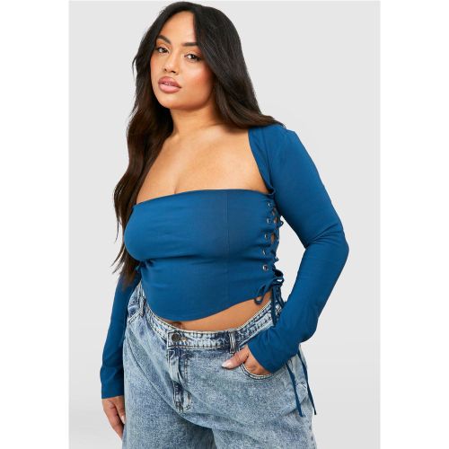 Grande Taille - Corset À Col Carré Et Lacets - 44 - boohoo - Modalova