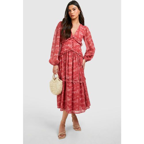 Robe Babydoll À Volants Et Imprimé Cachemire - 40 - boohoo - Modalova