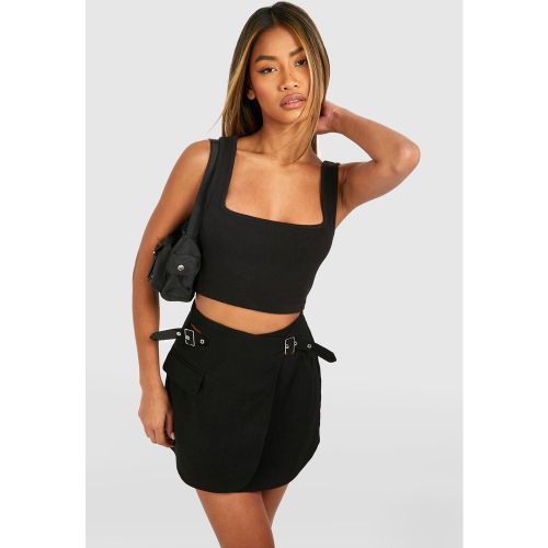 Mini-Jupe Portefeuille À Boucle - 34 - boohoo - Modalova