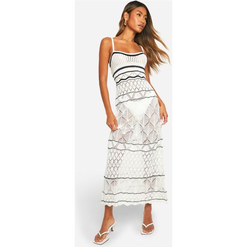 Robe Longue En Maille Pointelle - L - boohoo - Modalova