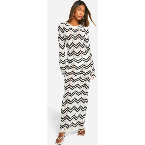 Robe Longue En Crochet À Motif Zigzag - S - boohoo - Modalova