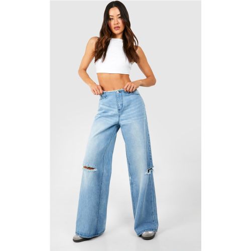 Tall" - Jean Large Délavé Taille Basse - 36 - boohoo - Modalova