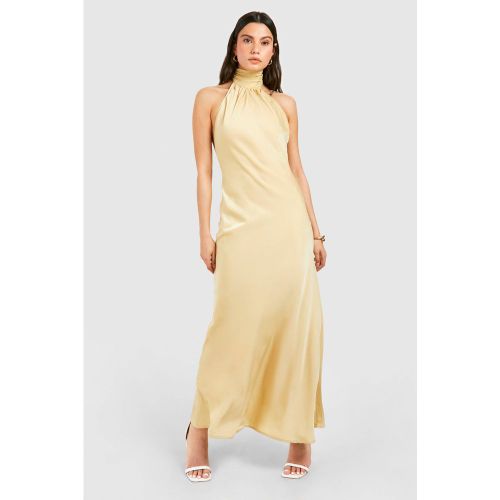 Robe Longue Satinée Dos Nu - 36 - boohoo - Modalova