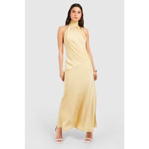Robe Longue Satinée Dos Nu - 40 - boohoo - Modalova