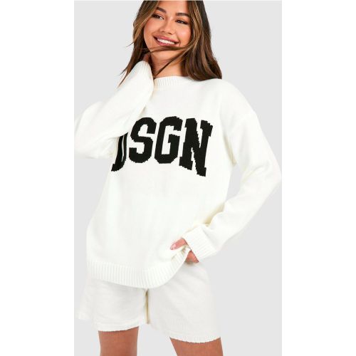 Ensemble En Maille À Col Ras Du Cou Avec Pull Et Short - Blanc Écru - S, Blanc Écru - boohoo - Modalova