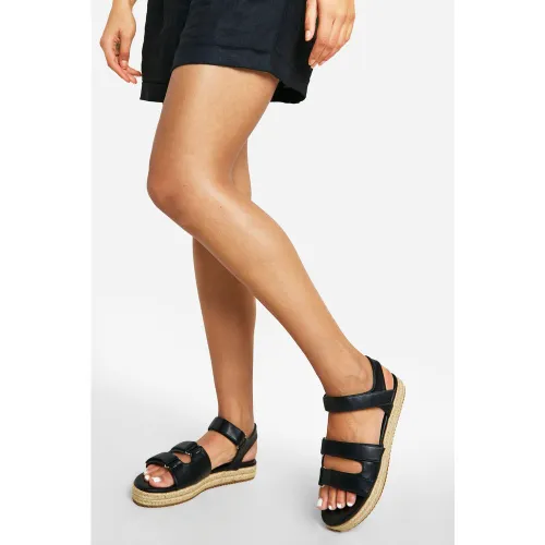 Sandales Plates À Plateforme Et Bride Ajustable - Pointure Large - 39 - boohoo - Modalova