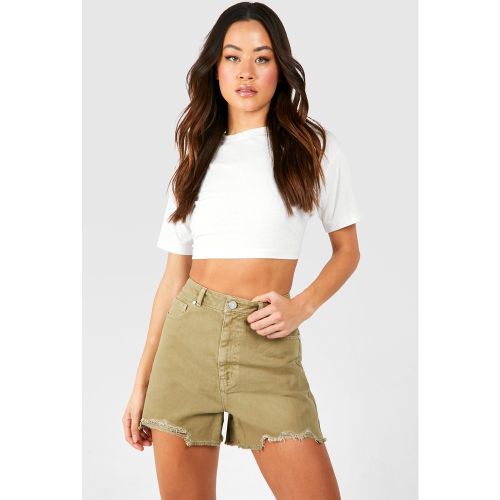 Tall" - Short En Jean Délavé À Bords Bruts - 36 - boohoo - Modalova