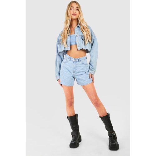 Short En Jean À Bords Bruts - 34 - boohoo - Modalova
