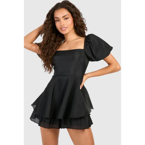 Combishort À Manches Bouffantes - 36 - boohoo - Modalova