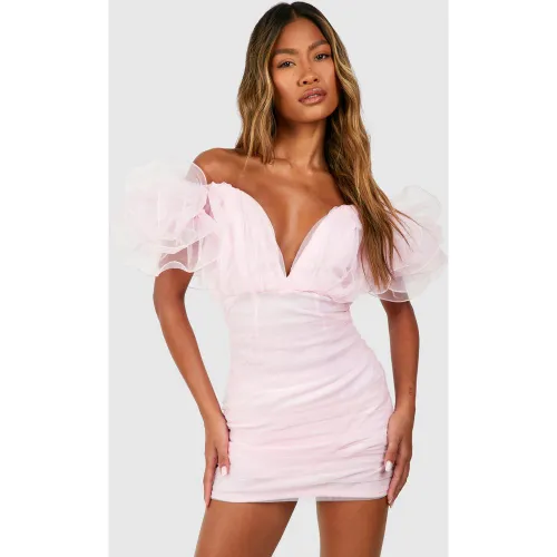 Robe Courte Froncée En Tulle - 40 - boohoo - Modalova