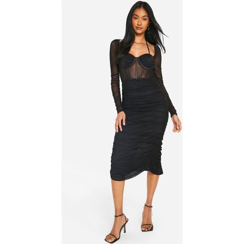 Robe Longue Froncée En Mesh - 42 - boohoo - Modalova