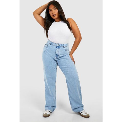 Grande Taille - Jean Boyfriend Délavé - 44 - boohoo - Modalova