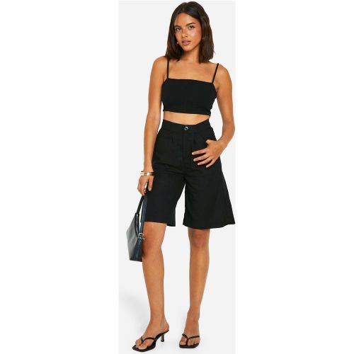 Short Mi-Long En Lin Habillé - 34 - boohoo - Modalova