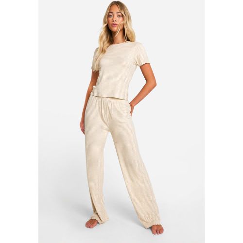 Ensemble Rayé Avec T-Shirt Et Pantalon Large - 34 - boohoo - Modalova