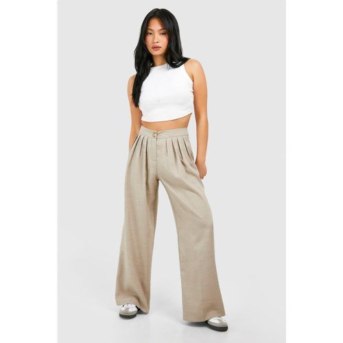 Petite" - Pantalon Large Plissé - 40 - boohoo - Modalova