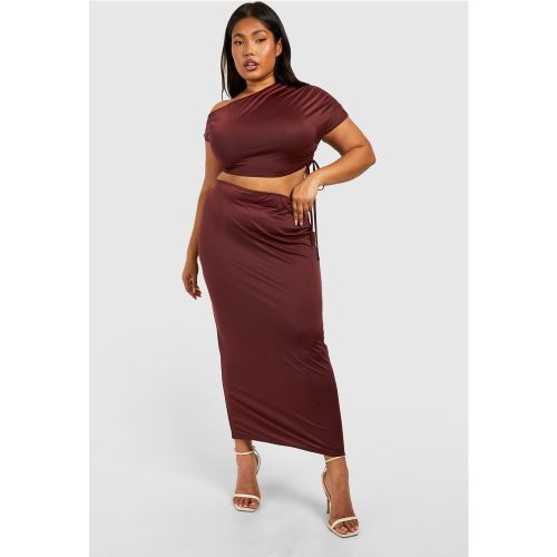 Grande Taille - Jupe Mi-Longue Soyeuse - 44 - boohoo - Modalova