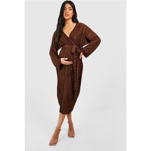 Maternité - Robe De Grossesse Mi-Longue Plissée - 36 - boohoo - Modalova