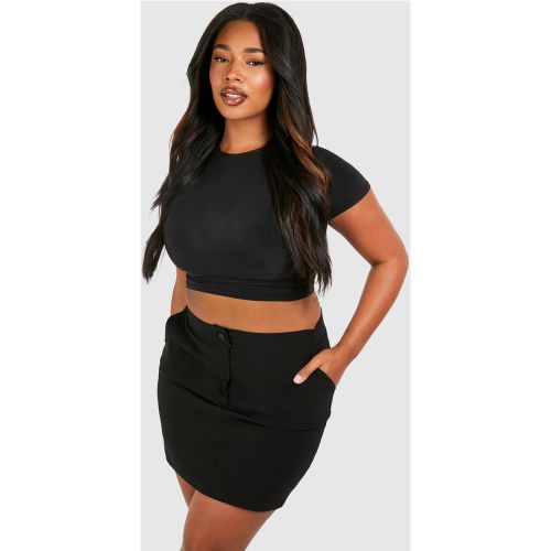 Grande Taille - Mini-Jupe Zippée À Manches Longues - 46 - boohoo - Modalova