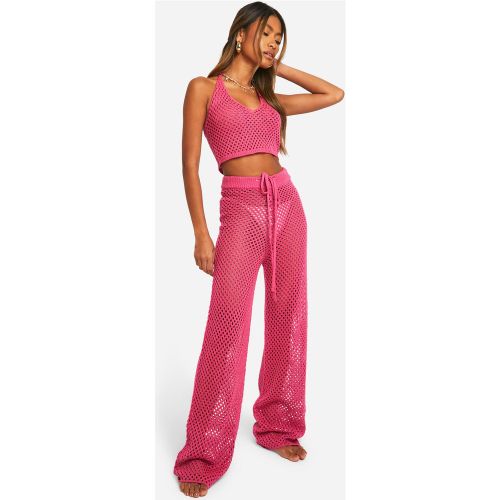 Ensemble En Crochet Avec Bralette Et Pantalon Large - S - boohoo - Modalova