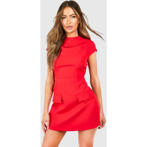 Robe De Tailleur Courte À Col Montant - 40 - boohoo - Modalova