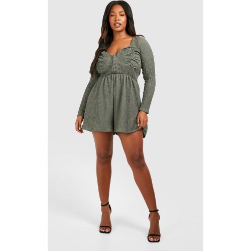 Grande Taille - Combishort Corset Texturé - 56 - boohoo - Modalova
