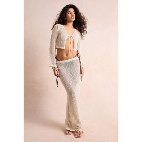 Ensemble De Plage Avec Top Noué En Crochet Et Jupe Longue - S - boohoo - Modalova