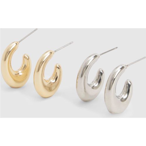 Silver & Gold Multipack Hoop Earrings - boohoo - Modalova
