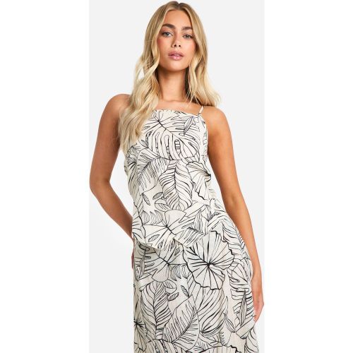 Caraco Asymétrique En Coton À Imprimé Palmier - 34 - boohoo - Modalova