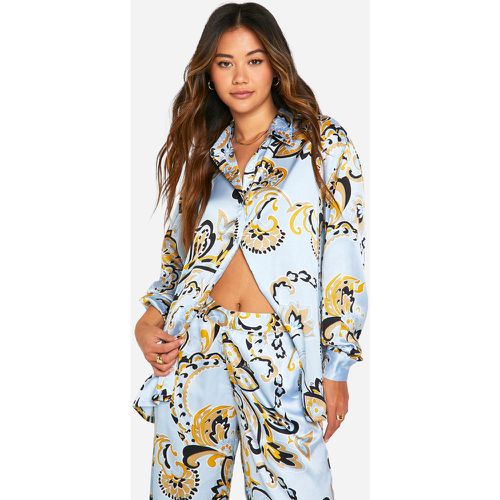 Chemise Oversize Satinée À Imprimé Cachemire - 38 - boohoo - Modalova