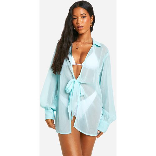 Chemise De Plage Nouée - M - boohoo - Modalova