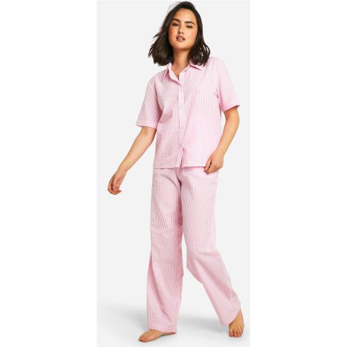 Ensemble De Pyjama À Manches Courtes Et Rayures - 42 - boohoo - Modalova