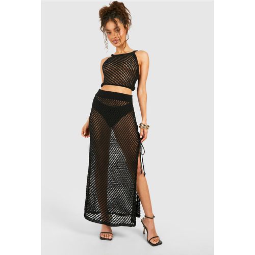 Ensemble En Crochet Avec Crop Top Et Jupe Mi-Longue - M/L - boohoo - Modalova