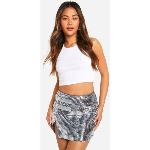 Mini-Jupe Pailletée À Boucle - 38 - boohoo - Modalova