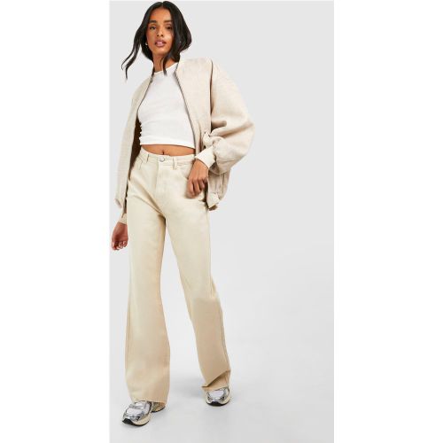 Tall" - Jean Droit Délavé À Bords Bruts - 36 - boohoo - Modalova