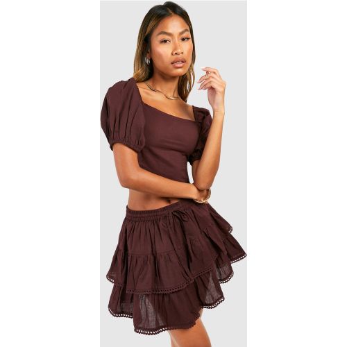 Crop Top À Dos Nu En Crochet - 34 - boohoo - Modalova