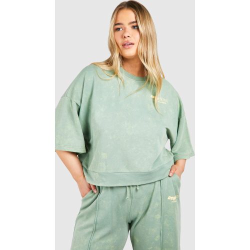 Grande Taille - Sweat Délavé À Manches Courtes - 46 - boohoo - Modalova