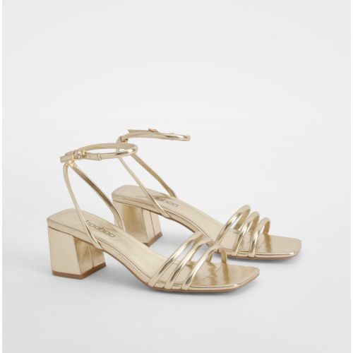 Sandales À Petit Talon Et Triple Bride - 36 - boohoo - Modalova
